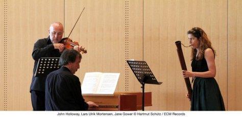People like Bach and Handel sound very different when played on the kind of instruments they intended to be used. (Pictured left to right) John Holloway, Lars-Ulrik Mortensen, Jane Gower.) 